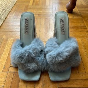 Blue bejeweled heels